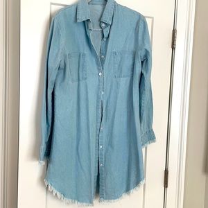 Blue Jean dress with fringe
